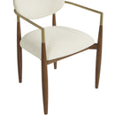  Color_Cream -- Riccio Cream Performance Fabric Upholstered Dining Arm Chair IMAGE 6