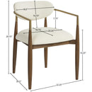  Color_Cream -- Riccio Cream Performance Fabric Upholstered Dining Arm Chair IMAGE 9