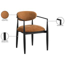  Color_Cognac -- Riccio Cognac Performance Fabric Upholstered Dining Arm Chair IMAGE 10