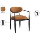  Meridian Riccio Cognac Performance Fabric Upholstered Dining Arm Chair IMAGE 10