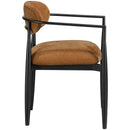  Color_Cognac -- Riccio Cognac Performance Fabric Upholstered Dining Arm Chair IMAGE 4