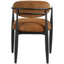  Color_Cognac -- Riccio Cognac Performance Fabric Upholstered Dining Arm Chair IMAGE 5