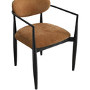  Color_Cognac -- Riccio Cognac Performance Fabric Upholstered Dining Arm Chair IMAGE 6