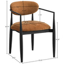  Color_Cognac -- Riccio Cognac Performance Fabric Upholstered Dining Arm Chair IMAGE 9