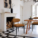  Color_Cognac -- Riccio Cognac Performance Fabric Upholstered Dining Side Chair IMAGE 2