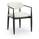  Meridian Riccio Cream Performance Fabric Upholstered Dining Arm Chair IMAGE 1
