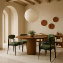  Color_Olive -- Riccio Olive Performance Fabric Upholstered Dining Arm Chair IMAGE 2