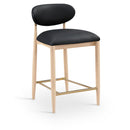  Meridian Riccio Black Vegan Leather Upholstered Stool IMAGE 1