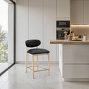  Meridian Riccio Black Vegan Leather Upholstered Stool IMAGE 2