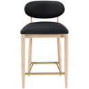  Meridian Riccio Black Vegan Leather Upholstered Stool IMAGE 3