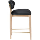  Meridian Riccio Black Vegan Leather Upholstered Stool IMAGE 4