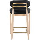  Meridian Riccio Black Vegan Leather Upholstered Stool IMAGE 5