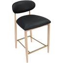  Meridian Riccio Black Vegan Leather Upholstered Stool IMAGE 6