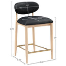  Meridian Riccio Black Vegan Leather Upholstered Stool IMAGE 9