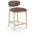  Color_Brown -- Riccio Brown Vegan Leather Upholstered Stool IMAGE 1