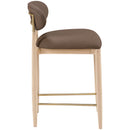  Meridian Riccio Brown Vegan Leather Upholstered Stool IMAGE 4