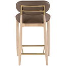  Meridian Riccio Brown Vegan Leather Upholstered Stool IMAGE 5