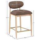  Color_Brown -- Riccio Brown Vegan Leather Upholstered Stool IMAGE 9