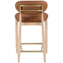  Color_Cognac -- Riccio Cognac Vegan Leather Upholstered Stool IMAGE 5