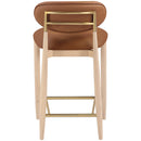  Meridian Riccio Cognac Vegan Leather Upholstered Stool IMAGE 5