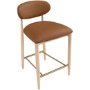  Color_Cognac -- Riccio Cognac Vegan Leather Upholstered Stool IMAGE 6