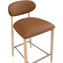  Color_Cognac -- Riccio Cognac Vegan Leather Upholstered Stool IMAGE 7