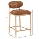  Color_Cognac -- Riccio Cognac Vegan Leather Upholstered Stool IMAGE 9