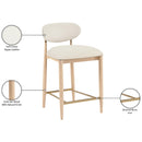  Color_Cream -- Riccio Cream Vegan Leather Upholstered Stool IMAGE 10