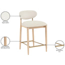  Meridian Riccio Cream Vegan Leather Upholstered Stool IMAGE 10