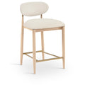  Color_Cream -- Riccio Cream Vegan Leather Upholstered Stool IMAGE 1