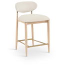  Color_Cream -- Riccio Cream Vegan Leather Upholstered Stool IMAGE 1