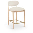  Meridian Riccio Cream Vegan Leather Upholstered Stool IMAGE 1