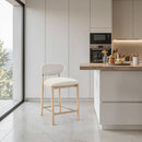  Color_Cream -- Riccio Cream Vegan Leather Upholstered Stool IMAGE 2