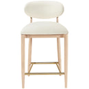  Color_Cream -- Riccio Cream Vegan Leather Upholstered Stool IMAGE 3