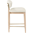  Color_Cream -- Riccio Cream Vegan Leather Upholstered Stool IMAGE 4