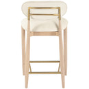  Color_Cream -- Riccio Cream Vegan Leather Upholstered Stool IMAGE 5