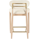  Meridian Riccio Cream Vegan Leather Upholstered Stool IMAGE 5