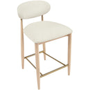  Color_Cream -- Riccio Cream Vegan Leather Upholstered Stool IMAGE 6