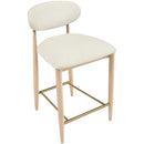  Meridian Riccio Cream Vegan Leather Upholstered Stool IMAGE 6