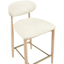  Meridian Riccio Cream Vegan Leather Upholstered Stool IMAGE 7