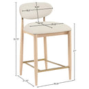  Meridian Riccio Cream Vegan Leather Upholstered Stool IMAGE 9
