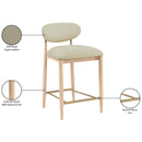  Color_Taupe -- Riccio Taupe Vegan Leather Upholstered Stool IMAGE 10