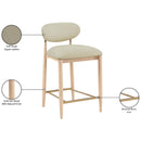  Meridian Riccio Taupe Vegan Leather Upholstered Stool IMAGE 10