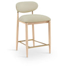  Meridian Riccio Taupe Vegan Leather Upholstered Stool IMAGE 1