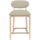  Color_Taupe -- Riccio Taupe Vegan Leather Upholstered Stool IMAGE 3