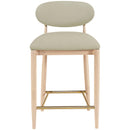  Meridian Riccio Taupe Vegan Leather Upholstered Stool IMAGE 3