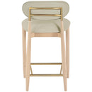  Color_Taupe -- Riccio Taupe Vegan Leather Upholstered Stool IMAGE 5