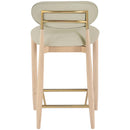  Meridian Riccio Taupe Vegan Leather Upholstered Stool IMAGE 5
