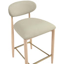  Meridian Riccio Taupe Vegan Leather Upholstered Stool IMAGE 6