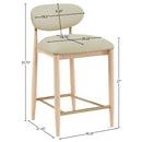  Meridian Riccio Taupe Vegan Leather Upholstered Stool IMAGE 9